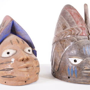 Yoruba Gelede 2 Mask Lot 11" & 13.5" Long - Nigeria - African Tribal Art