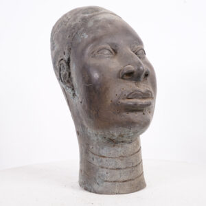 Gorgeous Yoruba Bronze Ife Head 13.5" - Nigeria - African Tribal Art