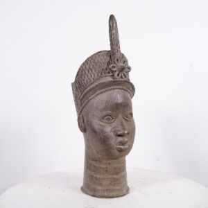 Yoruba Bronze Ife Head Statue 19" - Nigeria - African Tribal Art