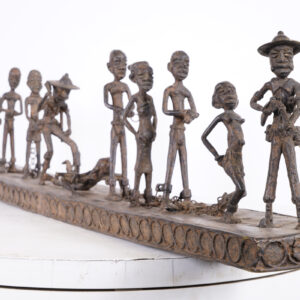 Benin Bronze Slave Trade Procession 41" Long - Nigeria - African Tribal Art