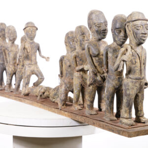 Benin Bronze Slave Trade Procession 61.5" Long - Nigeria - African Tribal Art