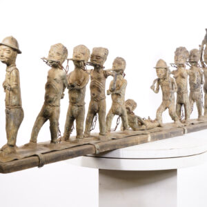 Benin Bronze Slave Trade Procession 72" Long - Nigeria - African Tribal Art