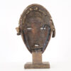 Gorgeous Dan Mask with Braided Hair on Stand 10" - Ivory Coast - African Tribal Art