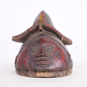 Colorful Yoruba Mask from Nigeria 9.25" Long - African Tribal Art