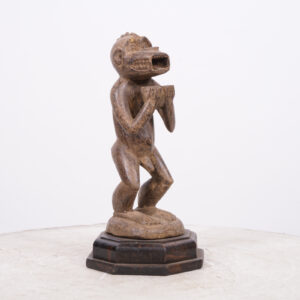 Baule Mbra Gberke Monkey Statue on Base 11" - Ivory Coast