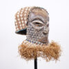Decorated Kuba Kete Mask from DR Congo 14" with Raffia - African Tribal Art