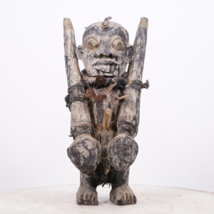 Fon Figure with Two Objects Attached 16.5" - Nigeria - African Tribal Art