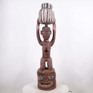 Yoruba Epa Mask with Large Figure 43.5" - Nigeria - African Tribal Art
