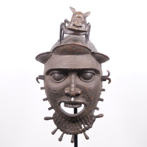 Tikar Bronze Mask 29" - Cameroon - African Tribal Art