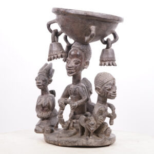 Yoruba Container with Multiple Figures 16.5" - Nigeria - African Tribal Art