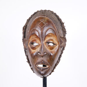 Chokwe Mask with Interesting Coiffure 13.5" - DR Congo - African Tribal Art