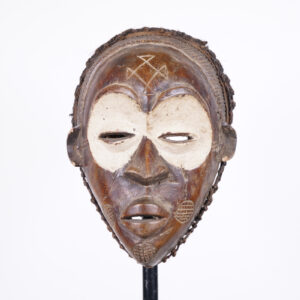 Chokwe Mask with Interesting Coiffure 12.5" - DR Congo - African Tribal Art