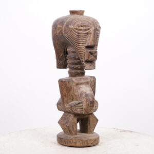 Songye Janus Two Faced Statue 17.5" - DR Congo - African Tribal Art
