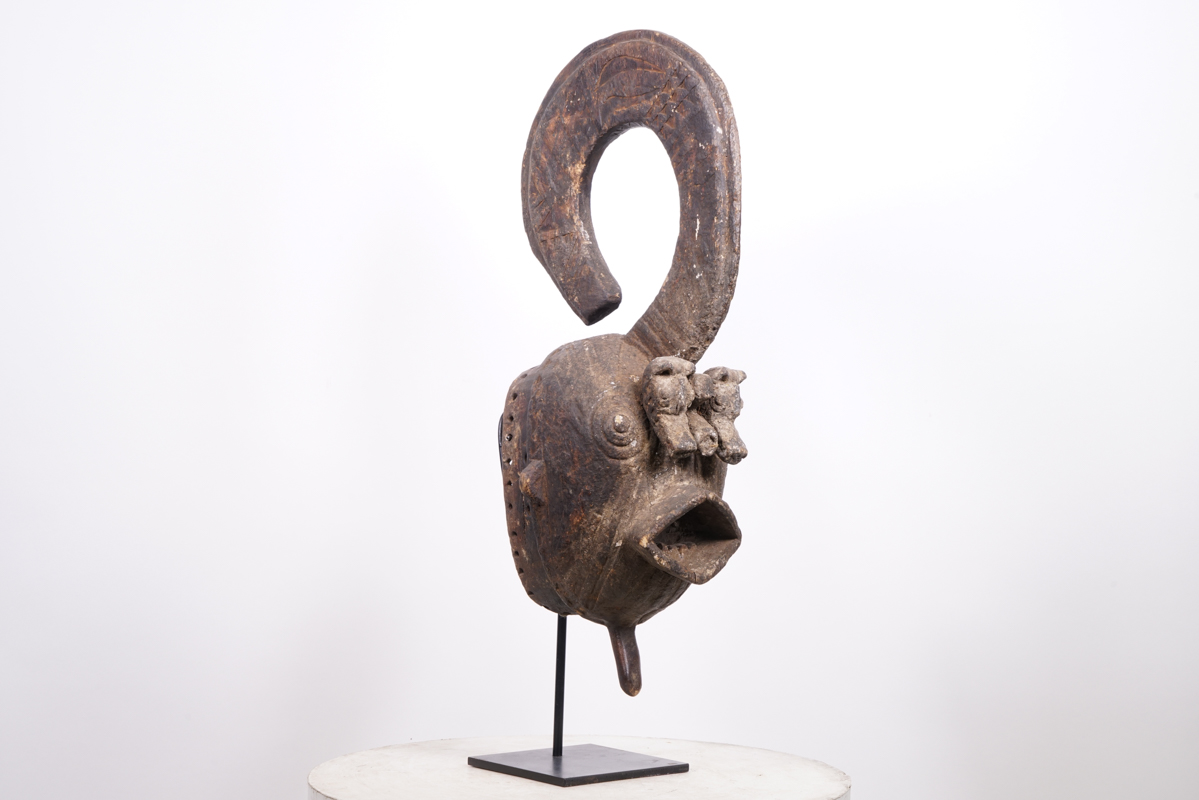 Gurunsi Mask from Burkina Faso on Stand 32.5" - African Tribal Art