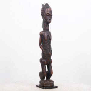 Baule Female Figure on Base 19" - Ivory Coast - African Tribal Art