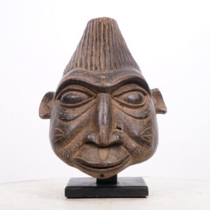 Bamun Mask with Stand 13.5" - Cameroon - African Tribal Art
