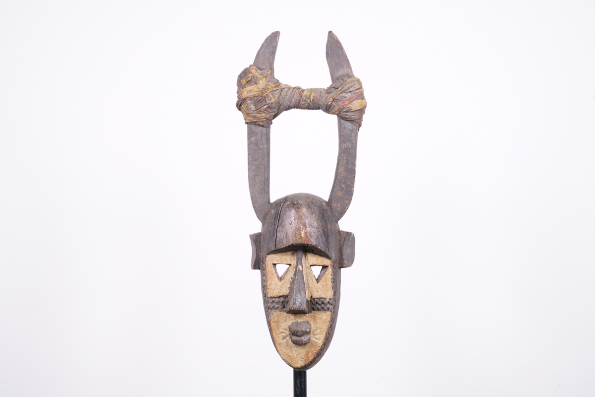 Unknown African Tribal Mask with Horns 20"