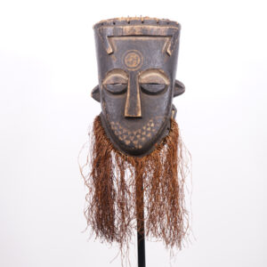 Gorgeous Kuba Mask with Raffia from DR Congo 27" - African Tribal Art