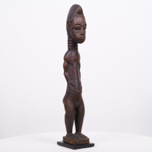 Baule Female Figure on Base 17.25" - Ivory Coast - African Tribal Art